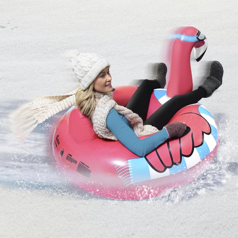 GoFloats Winter Snow Tube - Inflatable Sled for Kids and Adults (Choose from Unicorn, Disney's Frozen, Ice Dragon, Polar Bear, Penguin, Flamingo) - Image 2